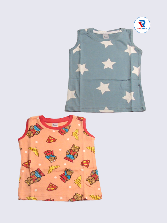 Newborn Baby Boys Sleeveless Set (Pack of 2) – Trendy Grey and Coral Dusk Combo
