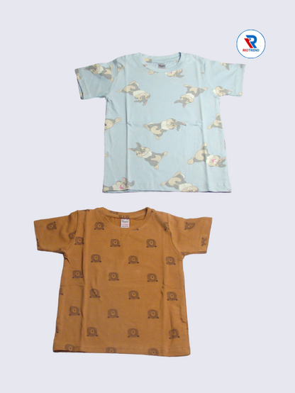 Newborn Baby Boys Co-Ord Set (Pack of 2) - Comfortable Light Grey and Soft Brown Combo