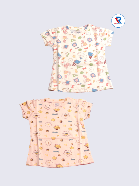 Newborn Baby Girls Co-Ord Set (Pack of 2) – Elegant Cream and Light Pink Combo