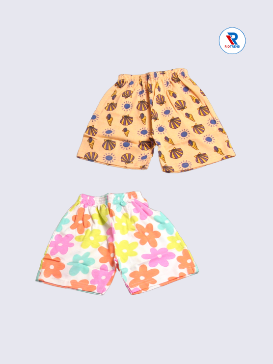 Newborn Baby Girls Co-Ord Set (Pack of 2) - Beautiful Light Orange and Multicolor Combo