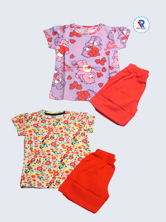 Newborn Baby Girls Clothing Set (Pack of 2) – Colorful Purple & Multicolor Combo