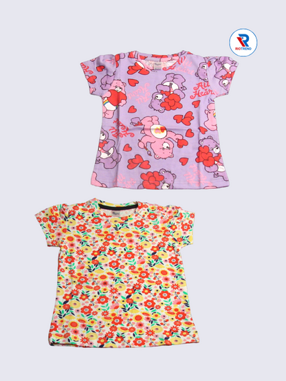 Newborn Baby Girls Clothing Set (Pack of 2) – Colorful Purple & Multicolor Combo