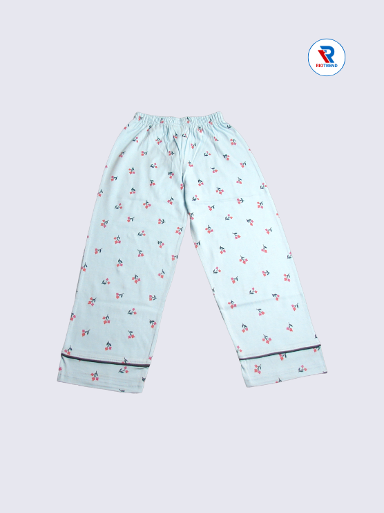 Girls Night Suit Set: Stylish Blue Top and Pyjama Pants