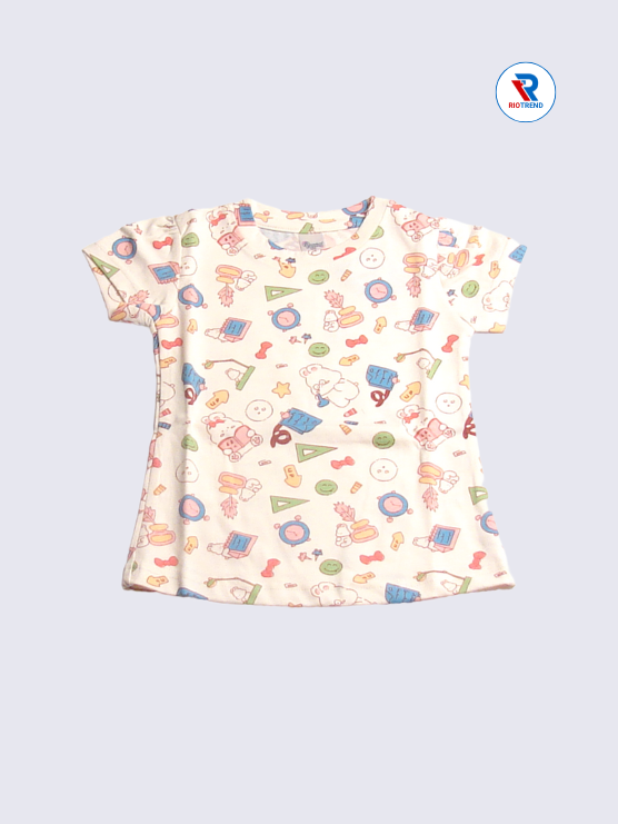 Newborn Baby Girls T-Shirt, Cream, Size 18-24 Months