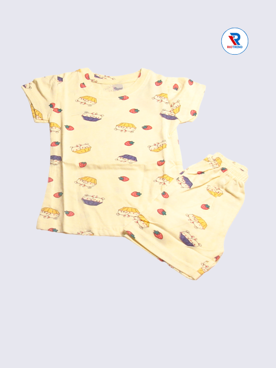 Newborn Baby Girls T-Shirt and Shorts Set, Light Yellow, Size 18-24 Months