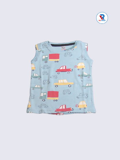 Cyan T-shirt for newborn baby boys, size 06-12 months, from RioTrend