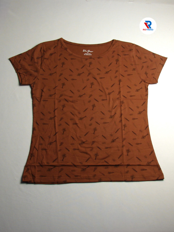 Women's Half Sleeve Cotton T-Shirt Brown