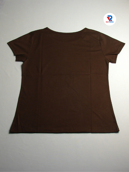 Women's Half Sleeve Cotton T-Shirt Dark Brown