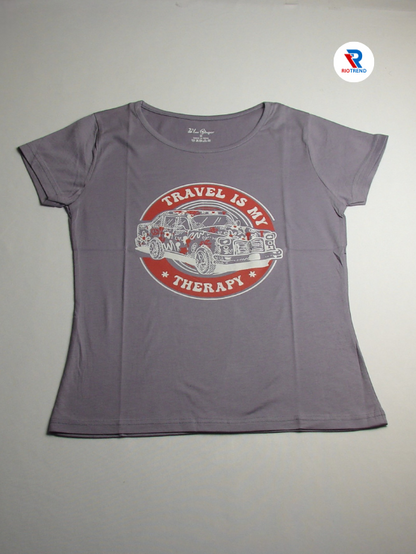 Women's Half Sleeve Cotton T-Shirt Mauve