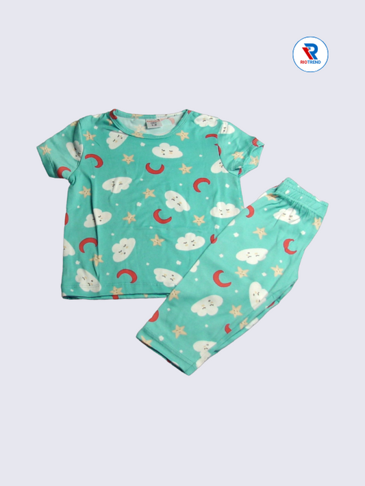 Women's Pyjama Set M,L,XL in Cyan Color - RioTrend