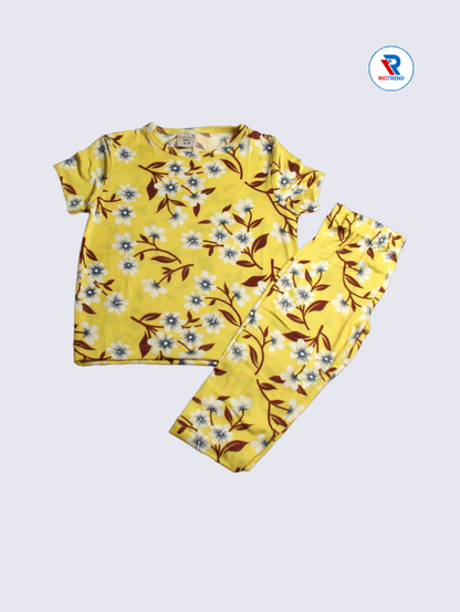 Women's Pyjama Set M,L,XL in Yellow Color - RioTrend