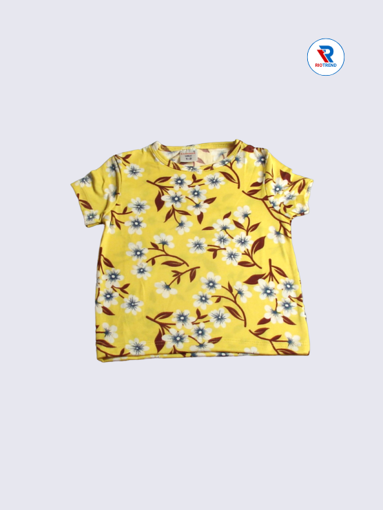 Women's Pyjama T-Shirts M,L,XL in Yellow Color - RioTrend