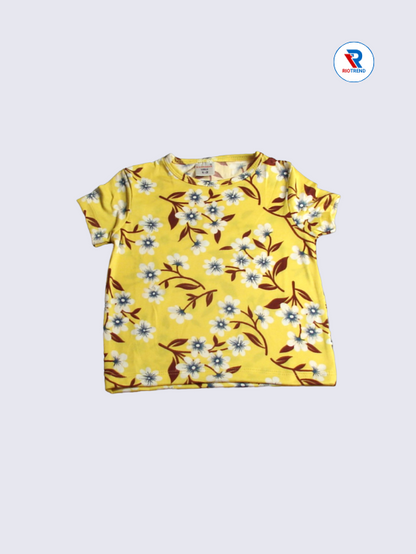 Women's Pyjama T-Shirts M,L,XL in Yellow Color - RioTrend