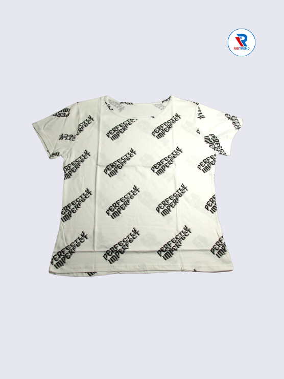 Women's T-Shirt Cotton XXL White Color (Front)-RioTrend