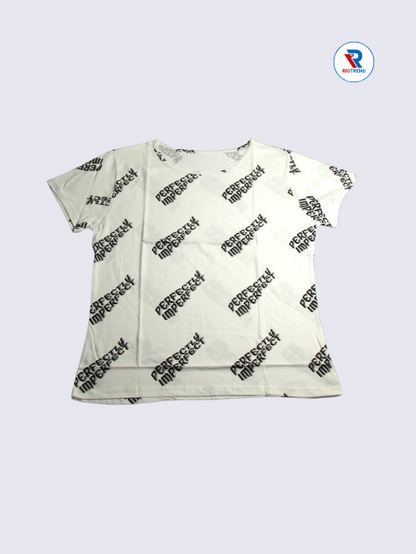 Women's T-Shirt Cotton XXL White Color (Front)-RioTrend